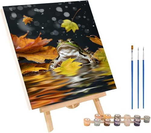 Malen Nach Zahlen Erwachsene Frosch, Malen Nach Zahlen BläTter, DIY Set Erwachsene Mit 3 Pinseln und Acrylfarbe, Paint by Numbers für Deko Wohnzimmer Wanddeko, Geschenke für Frauen 100x130 cm 9-7330 von MAYINGOU