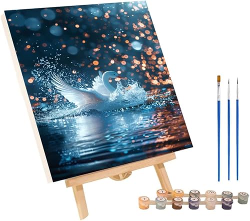 Malen Nach Zahlen Erwachsene Gans, Malen Nach Zahlen Vogel, DIY Set Erwachsene Mit 3 Pinseln und Acrylfarbe, Paint by Numbers für Deko Wohnzimmer und Wanddeko, Geschenke für Frauen 90x120 cm 0-8471 von MAYINGOU