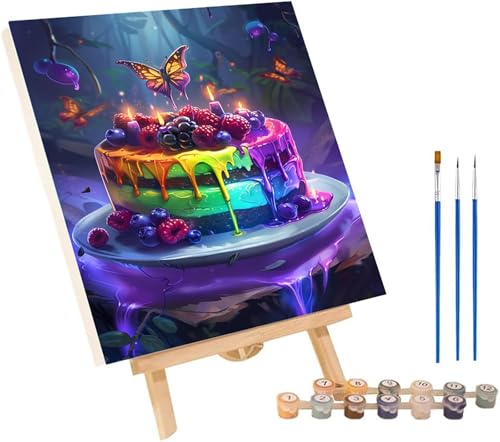 Malen Nach Zahlen Erwachsene Kuchen, Malen Nach Zahlen Obst, DIY Handgemalt Ölgemälde Kit Mit 3 Pinseln und Acrylfarbe, Paint by Numbers Basteln Erwachsene, Deko Wohnzimmer Geschenke 100x130 cm E-5614 von MAYINGOU
