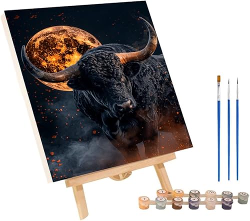 Malen Nach Zahlen Erwachsene Ochse, Malen Nach Zahlen Mond, DIY Handgemalt Ölgemälde Kit Mit 3 Pinseln und Acrylfarbe, Paint by Numbers Basteln Erwachsene, Deko Wohnzimmer Geschenke 100x135 cm P-2694 Malen Nach Zahlen Erwachsene Ochse, Malen Nach Zahlen Mond, DIY Handgemalt Ölgemälde Kit Mit 3 Pinseln und Acrylfarbe, Paint by Numbers Basteln Erwachsene, Deko Wohnzimmer Geschenke 100x135 cm P-2694 von MAYINGOU
