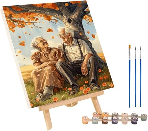 Malen Nach Zahlen Erwachsene Paar, Malen Nach Zahlen Baum, DIY Set Erwachsene Mit 3 Pinseln und Acrylfarbe, Paint by Numbers für Deko Wohnzimmer und Wanddeko, Als Geschenke für Frauen 40x50 cm 4-2974 von MAYINGOU