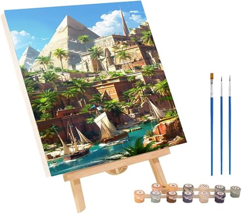 Malen Nach Zahlen Erwachsene Pyramide, Malen Nach Zahlen Landschaft, DIY Handgemalt Ölgemälde Kit Mit 3 Pinseln und Acrylfarbe, Paint by Numbers Basteln Erwachsene, Deko Wohnzimmer 100x135 cm J-9581 Malen Nach Zahlen Erwachsene Pyramide, Malen Nach Zahlen Landschaft, DIY Handgemalt Ölgemälde Kit Mit 3 Pinseln und Acrylfarbe, Paint by Numbers Basteln Erwachsene, Deko Wohnzimmer 100x135 cm J-9581 von MAYINGOU