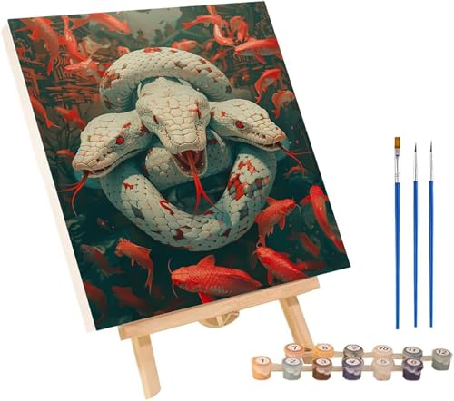 Malen Nach Zahlen Erwachsene Schlange, Malen Nach Zahlen Fisch, DIY Set Erwachsene Mit 3 Pinseln und Acrylfarbe, Paint by Numbers für Deko Wohnzimmer Wanddeko, Geschenke für Frauen 100x135 cm 6-9047 Malen Nach Zahlen Erwachsene Schlange, Malen Nach Zahlen Fisch, DIY Set Erwachsene Mit 3 Pinseln und Acrylfarbe, Paint by Numbers für Deko Wohnzimmer Wanddeko, Geschenke für Frauen 100x135 cm 6-9047 von MAYINGOU