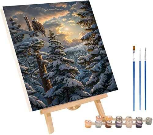 Malen Nach Zahlen Erwachsene Schneeszene, Malen Nach Zahlen Adler, DIY Handgemalt Ölgemälde Kit Mit 3 Pinseln und Acrylfarbe, Paint by Numbers Basteln Erwachsene, Deko Wohnzimmer 40x50 cm J-7305 Malen Nach Zahlen Erwachsene Schneeszene, Malen Nach Zahlen Adler, DIY Handgemalt Ölgemälde Kit Mit 3 Pinseln und Acrylfarbe, Paint by Numbers Basteln Erwachsene, Deko Wohnzimmer 40x50 cm J-7305 von MAYINGOU