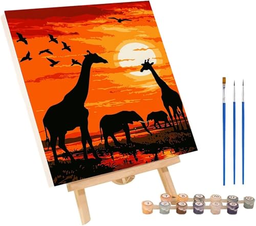 Malen Nach Zahlen Erwachsene Sonnenuntergang, Malen Nach Zahlen Tier, DIY Handgemalt Ölgemälde Kit Mit 3 Pinseln und Acrylfarbe, Paint by Numbers Basteln Erwachsene, Deko Wohnzimmer 100x135 cm D-7756 Malen Nach Zahlen Erwachsene Sonnenuntergang, Malen Nach Zahlen Tier, DIY Handgemalt Ölgemälde Kit Mit 3 Pinseln und Acrylfarbe, Paint by Numbers Basteln Erwachsene, Deko Wohnzimmer 100x135 cm D-7756 von MAYINGOU