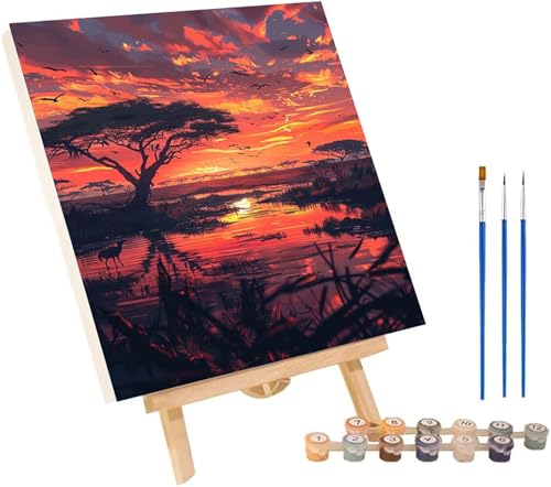 Malen Nach Zahlen Erwachsene Sonnenuntergang, Malen Nach Zahlen Tier, DIY Handgemalt Ölgemälde Kit Mit 3 Pinseln und Acrylfarbe, Paint by Numbers Basteln Erwachsene, Deko Wohnzimmer 80x110 cm R-8463 Malen Nach Zahlen Erwachsene Sonnenuntergang, Malen Nach Zahlen Tier, DIY Handgemalt Ölgemälde Kit Mit 3 Pinseln und Acrylfarbe, Paint by Numbers Basteln Erwachsene, Deko Wohnzimmer 80x110 cm R-8463 von MAYINGOU