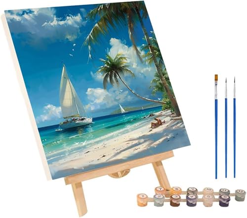 Malen Nach Zahlen Erwachsene Strand, Malen Nach Zahlen Segelboot, DIY Set Erwachsene Mit 3 Pinseln und Acrylfarbe, Paint by Numbers für Deko Wohnzimmer Wanddeko, Geschenke für Frauen 70x95 cm 1-7874 Malen Nach Zahlen Erwachsene Strand, Malen Nach Zahlen Segelboot, DIY Set Erwachsene Mit 3 Pinseln und Acrylfarbe, Paint by Numbers für Deko Wohnzimmer Wanddeko, Geschenke für Frauen 70x95 cm 1-7874 von MAYINGOU
