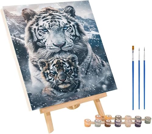Malen Nach Zahlen Erwachsene Tiger, Malen Nach Zahlen Tier, DIY Handgemalt Ölgemälde Kit Mit 3 Pinseln und Acrylfarbe, Paint by Numbers Basteln Erwachsene, Deko Wohnzimmer Geschenke 70x95 cm F-4376 Malen Nach Zahlen Erwachsene Tiger, Malen Nach Zahlen Tier, DIY Handgemalt Ölgemälde Kit Mit 3 Pinseln und Acrylfarbe, Paint by Numbers Basteln Erwachsene, Deko Wohnzimmer Geschenke 70x95 cm F-4376 von MAYINGOU