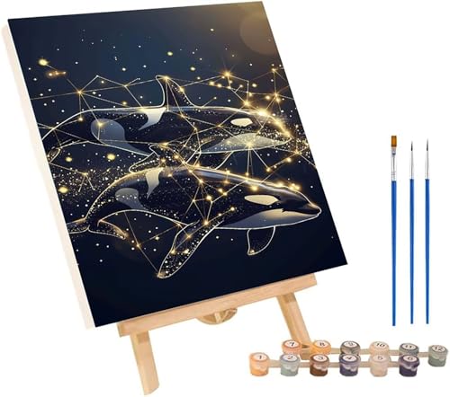 Malen Nach Zahlen Erwachsene Wal, Malen Nach Zahlen Kunst, DIY Handgemalt Ölgemälde Kit Mit 3 Pinseln und Acrylfarbe, Paint by Numbers Basteln Erwachsene, Deko Wohnzimmer Geschenke 100x135 cm Q-4455 von MAYINGOU