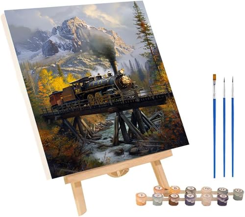 Malen Nach Zahlen Erwachsene Zug, Malen Nach Zahlen Landschaft, DIY Handgemalt Ölgemälde Kit Mit 3 Pinseln und Acrylfarbe, Paint by Numbers Basteln Erwachsene, Deko Wohnzimmer 70x95 cm 0-8869 Malen Nach Zahlen Erwachsene Zug, Malen Nach Zahlen Landschaft, DIY Handgemalt Ölgemälde Kit Mit 3 Pinseln und Acrylfarbe, Paint by Numbers Basteln Erwachsene, Deko Wohnzimmer 70x95 cm 0-8869 von MAYINGOU