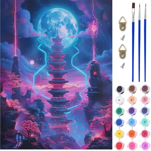 Mond Malen Nach Zahlen Erwachsene, Landschaft Malen Nach Zahlen, DIY Handgemalt Ölgemälde Kit mit Pinseln Acrylfarbe, Paint by Numbers Adult Bastelset Erwachsene, Geschenke 100x130 cm I-9254 Mond Malen Nach Zahlen Erwachsene, Landschaft Malen Nach Zahlen, DIY Handgemalt Ölgemälde Kit mit Pinseln Acrylfarbe, Paint by Numbers Adult Bastelset Erwachsene, Geschenke 100x130 cm I-9254 von MAYINGOU