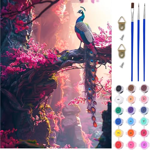 Pfau Malen Nach Zahlen Erwachsene, Blume Malen Nach Zahlen, DIY Handgemalt Ölgemälde Kit mit Pinseln Acrylfarbe, Paint by Numbers Adult Bastelset Erwachsene, Geschenke für Frauen 70x95 cm 7-4873 Pfau Malen Nach Zahlen Erwachsene, Blume Malen Nach Zahlen, DIY Handgemalt Ölgemälde Kit mit Pinseln Acrylfarbe, Paint by Numbers Adult Bastelset Erwachsene, Geschenke für Frauen 70x95 cm 7-4873 von MAYINGOU