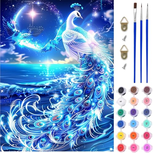Pfau Malen Nach Zahlen Erwachsene, Landschaft Malen Nach Zahlen, DIY Handgemalt Ölgemälde Kit mit Pinseln Acrylfarbe, Paint by Numbers Adult Bastelset Erwachsene, Geschenke für Frauen 60x80 cm J-5922 Pfau Malen Nach Zahlen Erwachsene, Landschaft Malen Nach Zahlen, DIY Handgemalt Ölgemälde Kit mit Pinseln Acrylfarbe, Paint by Numbers Adult Bastelset Erwachsene, Geschenke für Frauen 60x80 cm J-5922 von MAYINGOU
