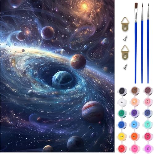 Planet Malen Nach Zahlen, Sternenhimmel Malen Nach Zahlen Erwachsene, DIY Handgemalt Ölgemälde Kit mit Pinseln und Acrylfarbe, Paint by Numbers Bastelset Erwachsene, Geschenke 30x40 cm 0-9585 Planet Malen Nach Zahlen, Sternenhimmel Malen Nach Zahlen Erwachsene, DIY Handgemalt Ölgemälde Kit mit Pinseln und Acrylfarbe, Paint by Numbers Bastelset Erwachsene, Geschenke 30x40 cm 0-9585 von MAYINGOU