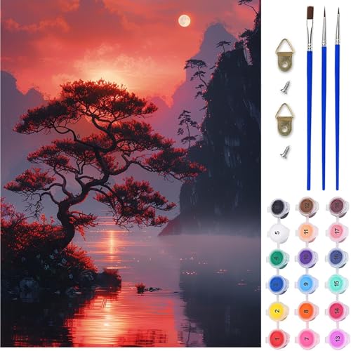 Sonnenuntergang Malen Nach Zahlen, Landschaft Malen Nach Zahlen Erwachsene, DIY Handgemalt Ölgemälde Kit mit Pinseln und Acrylfarbe, Paint by Numbers Bastelset Erwachsene, Geschenke 80x110 cm O-4439 Sonnenuntergang Malen Nach Zahlen, Landschaft Malen Nach Zahlen Erwachsene, DIY Handgemalt Ölgemälde Kit mit Pinseln und Acrylfarbe, Paint by Numbers Bastelset Erwachsene, Geschenke 80x110 cm O-4439 von MAYINGOU