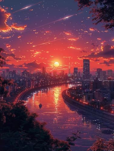 Sonnenuntergang Malen Nach Zahlen Erwachsene, Stadt Malen Nach Zahlen, DIY Handgemalt Ölgemälde Kit mit Pinseln Acrylfarbe, Paint by Numbers Adult Bastelset Erwachsene, Geschenke 80x110 cm 5-6875 Sonnenuntergang Malen Nach Zahlen Erwachsene, Stadt Malen Nach Zahlen, DIY Handgemalt Ölgemälde Kit mit Pinseln Acrylfarbe, Paint by Numbers Adult Bastelset Erwachsene, Geschenke 80x110 cm 5-6875 von MAYINGOU