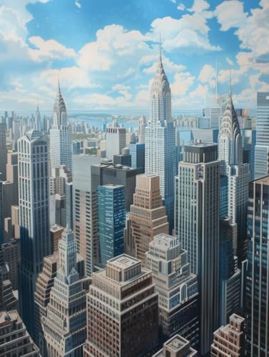 Stadt Malen Nach Zahlen Erwachsene, Architektur Malen Nach Zahlen, DIY Handgemalt Ölgemälde Kit mit Pinseln Acrylfarbe, Paint by Numbers Adult Bastelset Erwachsene, Geschenke 100x135 cm 2-6220 von MAYINGOU