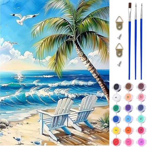 Strand Malen Nach Zahlen, Landschaft Malen Nach Zahlen Erwachsene, DIY Handgemalt Ölgemälde Kit mit Pinseln und Acrylfarbe, Paint by Numbers Bastelset Erwachsene, Geschenke für Frauen 60x70 cm O-2373 Strand Malen Nach Zahlen, Landschaft Malen Nach Zahlen Erwachsene, DIY Handgemalt Ölgemälde Kit mit Pinseln und Acrylfarbe, Paint by Numbers Bastelset Erwachsene, Geschenke für Frauen 60x70 cm O-2373 von MAYINGOU