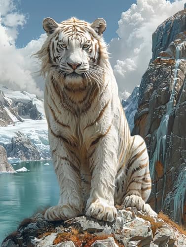 Tier Malen Nach Zahlen Erwachsene, Tiger Malen Nach Zahlen, DIY Handgemalt Ölgemälde Kit mit Pinseln Acrylfarbe, Paint by Numbers Adult Bastelset Erwachsene, Geschenke für Frauen 80x110 cm 6-3207 von MAYINGOU