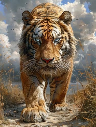 Tiger Diamond Painting Set, 5D Diamond Painting Erwachsene Vogel, DIY Basteln Erwachsene, Mosaikherstellung Diamant Malerei Set, als Deko Wohnzimmer und Zimmer Deko, Geschenke für Frauen 60X80cm 4-494 von MAYINGOU