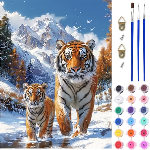 Tiger Malen Nach Zahlen, Schneeszene Malen Nach Zahlen Erwachsene, DIY Handgemalt Ölgemälde Kit mit Pinseln und Acrylfarbe, Paint by Numbers Bastelset Erwachsene, Geschenke 100x135 cm X-4902 Tiger Malen Nach Zahlen, Schneeszene Malen Nach Zahlen Erwachsene, DIY Handgemalt Ölgemälde Kit mit Pinseln und Acrylfarbe, Paint by Numbers Bastelset Erwachsene, Geschenke 100x135 cm X-4902 von MAYINGOU