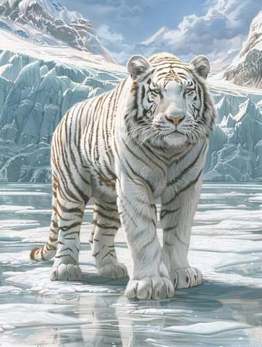 Tiger Malen Nach Zahlen Erwachsene, Tier Malen Nach Zahlen, DIY Handgemalt Ölgemälde Kit mit Pinseln Acrylfarbe, Paint by Numbers Adult Bastelset Erwachsene, Geschenke für Frauen 80x110 cm 4-4993 von MAYINGOU