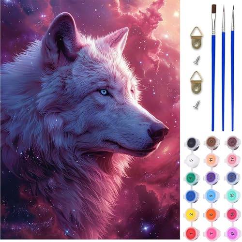 Wolf Malen Nach Zahlen Erwachsene, Sternenhimmel Malen Nach Zahlen, DIY Handgemalt Ölgemälde Kit mit Pinseln Acrylfarbe, Paint by Numbers Adult Bastelset Erwachsene, Geschenke 100x135 cm 1-9124 Wolf Malen Nach Zahlen Erwachsene, Sternenhimmel Malen Nach Zahlen, DIY Handgemalt Ölgemälde Kit mit Pinseln Acrylfarbe, Paint by Numbers Adult Bastelset Erwachsene, Geschenke 100x135 cm 1-9124 von MAYINGOU