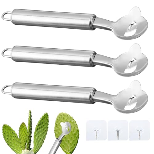 Kaktusschäler, Edelstahl, Cuchara Pelador de Nopales, chinesisches Messer, geschnittene Nudelwerkzeug für Küche, Kochen, Nudeln, 3 Stück Kaktusschäler, Edelstahl, Cuchara Pelador de Nopales, chinesisches Messer, geschnittene Nudelwerkzeug für Küche, Kochen, Nudeln, 3 Stück von MAYIT