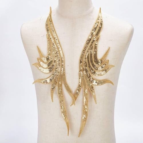 MAYJOYDIY 1 Paar Goldene Pailletten Blumen Spitzen Stickerei Applikationen Spitzenstoff Bestickter Kleider Aufnäher Aus Polyester Für DIY Näharbeiten Basteln Cheongsam Kleidungsdekoration MAYJOYDIY 1 Paar Goldene Pailletten Blumen Spitzen Stickerei Applikationen Spitzenstoff Bestickter Kleider Aufnäher Aus Polyester Für DIY Näharbeiten Basteln Cheongsam Kleidungsdekoration von MAYJOYDIY