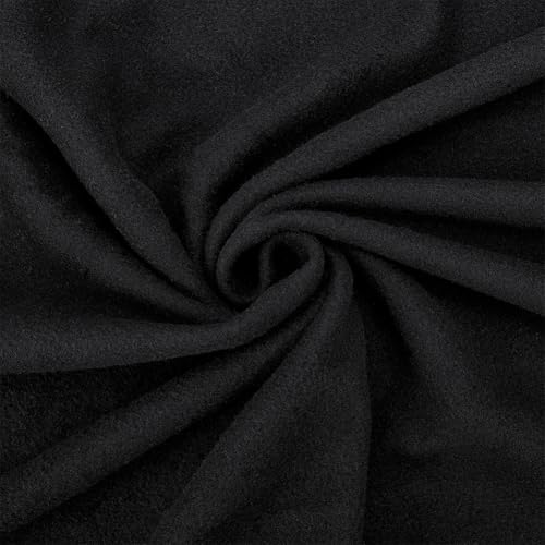 MAYJOYDIY 1 m Schwarzer Polarfleece Textilien 160cm Einfarbig Anti Pilling Stoff Patchwork Polyester Plüsch Fleece Tissus Zum Nähen Decken Pyjama Hose Stiefeletten Augenmaske von MAYJOYDIY