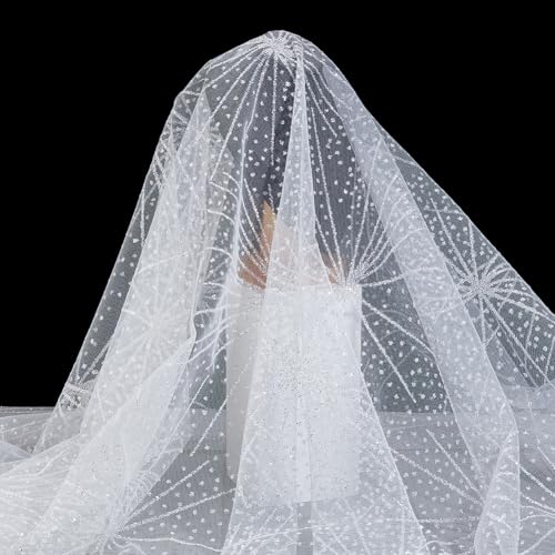 MAYJOYDIY 1 m Weißer Glitzernder Tüllstoff Mit Pailletten 150cm Breite Stoff Mit Sternenstickerei Feuerwerk Netz Vergoldeter Spitzenstoff Für Hochzeitsempfänge Tabellen Party Kostüm Dekoration MAYJOYDIY 1 m Weißer Glitzernder Tüllstoff Mit Pailletten 150cm Breite Stoff Mit Sternenstickerei Feuerwerk Netz Vergoldeter Spitzenstoff Für Hochzeitsempfänge Tabellen Party Kostüm Dekoration von MAYJOYDIY