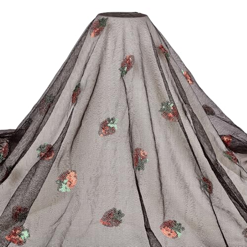 MAYJOYDIY 1.8 m Schwarzer Spitzenstoff Mit Erdbeer Pailletten 150cm Leichter Tüll Süße Französische Näh Spitzenbesatzstoffe Für Heimwerker Basteln Hochzeit Party Nähen von Kleidern Heimdekoration MAYJOYDIY 1.8 m Schwarzer Spitzenstoff Mit Erdbeer Pailletten 150cm Leichter Tüll Süße Französische Näh Spitzenbesatzstoffe Für Heimwerker Basteln Hochzeit Party Nähen von Kleidern Heimdekoration von MAYJOYDIY