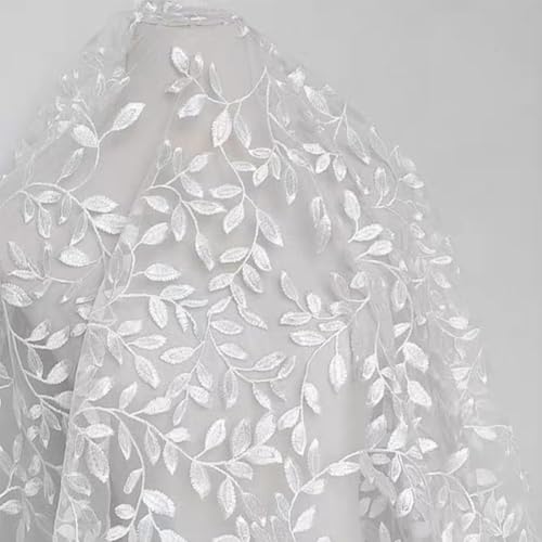 MAYJOYDIY 1.82 m × 1.64 m Vintage Spitzenstoff Mit Zweigen Und Blättern Breiter Weißer Stickerei-Tüll Französischer Spitzenbesatz Für Heimwerker Basteln Hochzeit Party Nähen Kleider Vorhänge MAYJOYDIY 1.82 m × 1.64 m Vintage Spitzenstoff Mit Zweigen Und Blättern Breiter Weißer Stickerei-Tüll Französischer Spitzenbesatz Für Heimwerker Basteln Hochzeit Party Nähen Kleider Vorhänge von MAYJOYDIY