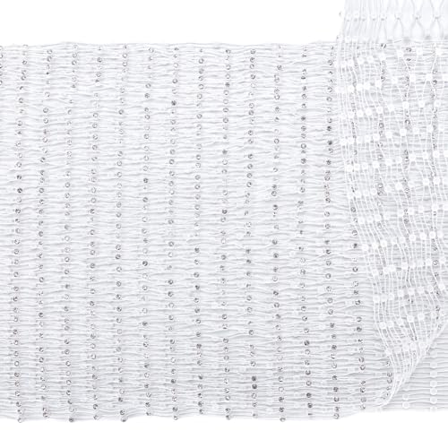 MAYJOYDIY 1.83m×13cm Weißer Dehnbarer Strass Netzstoff Silberne Strasssteine Glänzendes Kristall Elastiknetz Weiches Dehnbares Netzgewebe Für Kleidung Kleider Taschen Herstellung Party-Dekorationen MAYJOYDIY 1.83m×13cm Weißer Dehnbarer Strass Netzstoff Silberne Strasssteine Glänzendes Kristall Elastiknetz Weiches Dehnbares Netzgewebe Für Kleidung Kleider Taschen Herstellung Party-Dekorationen von MAYJOYDIY