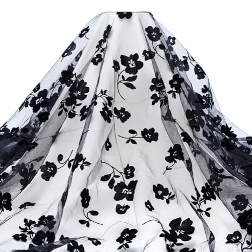 MAYJOYDIY 1.8m Schwarzer Spitzenstoff Mit Beflockten Blumen 160~172cm Leichter Tüll Spitzenbesatz Im Vintage Stil Mit Rosen Für Hochzeiten Tutu Kleider Dekoration DIY Bastelzubehör MAYJOYDIY 1.8m Schwarzer Spitzenstoff Mit Beflockten Blumen 160~172cm Leichter Tüll Spitzenbesatz Im Vintage Stil Mit Rosen Für Hochzeiten Tutu Kleider Dekoration DIY Bastelzubehör von MAYJOYDIY