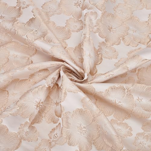 MAYJOYDIY 100×145cm Beigefarbener Satinstoff Mit Blütenstickerei 3D Blumen Jacquardstoff Tüllspitze Brokat Spitzenstoff Zum Nähen von Kleidern DIY Kleidung Basteln Heimdekoration MAYJOYDIY 100×145cm Beigefarbener Satinstoff Mit Blütenstickerei 3D Blumen Jacquardstoff Tüllspitze Brokat Spitzenstoff Zum Nähen von Kleidern DIY Kleidung Basteln Heimdekoration von MAYJOYDIY