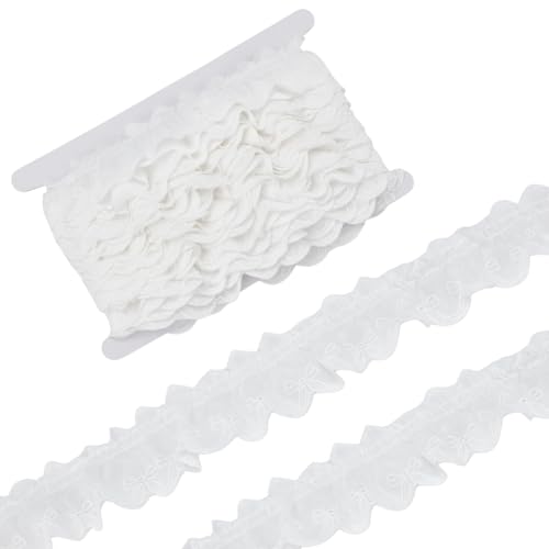 MAYJOYDIY 10m Weiße Ösen Spitzenborte Aus Baumwolle 46mm Rüschenschleife Stickerei Spitzenbesatz Nähen Florales Randband Zum Nähen von Brautkleidern Kleidung Taschen Tischdecken Vorhängen Unterröcken MAYJOYDIY 10m Weiße Ösen Spitzenborte Aus Baumwolle 46mm Rüschenschleife Stickerei Spitzenbesatz Nähen Florales Randband Zum Nähen von Brautkleidern Kleidung Taschen Tischdecken Vorhängen Unterröcken von MAYJOYDIY