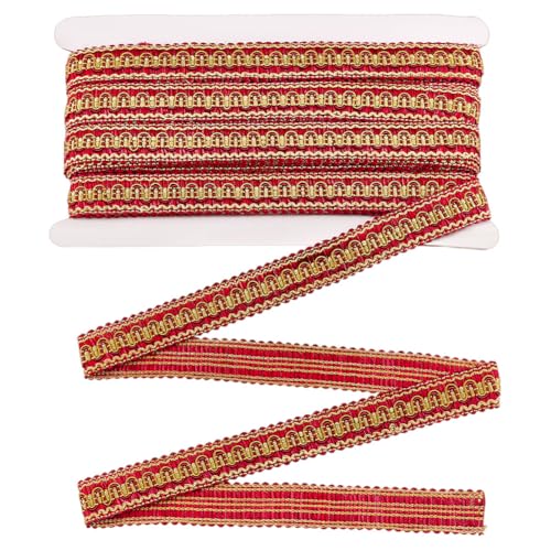 MAYJOYDIY 11.5m Rote Zopfborte 20mm Gewebte Polyester Gimpenborte Tausendfüßler Gewebte Verzierte Spitzenbänder Für Kostüme Bastelarbeiten Nähen Schmuckherstellung Vorhänge Kostümzubehör von MAYJOYDIY