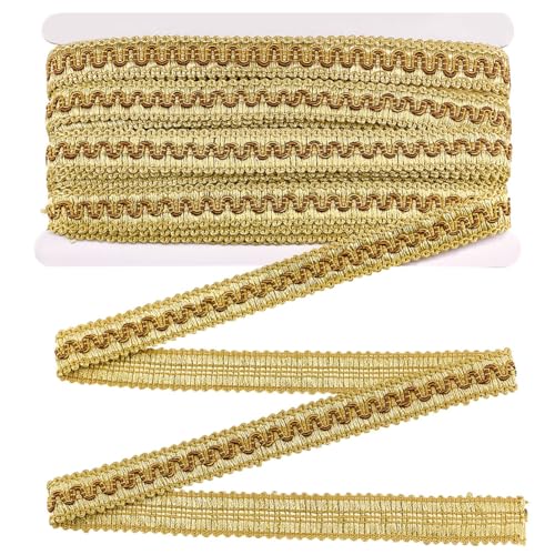 MAYJOYDIY 12,5 Meter goldener Zopfborte, 1,9 cm Polyester, gewebt, verzierte Spitzenbänder für Kostüme, DIY, Basteln, Nähen, Schmuckherstellung, Vorhang, Kostüm-Zubehör MAYJOYDIY 12,5 Meter goldener Zopfborte, 1,9 cm Polyester, gewebt, verzierte Spitzenbänder für Kostüme, DIY, Basteln, Nähen, Schmuckherstellung, Vorhang, Kostüm-Zubehör von MAYJOYDIY