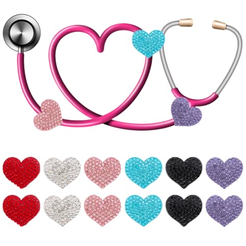 MAYJOYDIY 12 Stück Herz Stethoskop Anhänger Liebesherz Strass Stethoskop Zubehör Stethoskop Dekoration Mit Metallverschluss Geschenk Für Krankenschwester Arzt Medizinstudenten Assistent (6 Farben) MAYJOYDIY 12 Stück Herz Stethoskop Anhänger Liebesherz Strass Stethoskop Zubehör Stethoskop Dekoration Mit Metallverschluss Geschenk Für Krankenschwester Arzt Medizinstudenten Assistent (6 Farben) von MAYJOYDIY