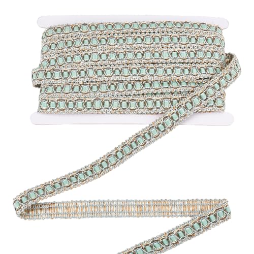 MAYJOYDIY 12.5m Blaue Gimp Zopfbesatz 20mm Polyester Zopfkantenbesatz Polsterband Gewebte Fransenborte Für Kostüme Kleider Manschetten Kragen DIY Bastelarbeiten Vorhänge Kissen Heimdekoration von MAYJOYDIY