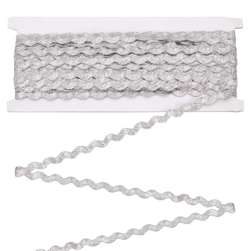 MAYJOYDIY 13.7m Silberner Glitzernder Wellenzopfbesatz 8mm Breit Splitterfarbenes Gewelltes Biegeband Glitzernder RIC Rac Besatz Silberner Gimp Zopfbesatz Zum Nähen von Stoffen Heimparty Dekoration MAYJOYDIY 13.7m Silberner Glitzernder Wellenzopfbesatz 8mm Breit Splitterfarbenes Gewelltes Biegeband Glitzernder RIC Rac Besatz Silberner Gimp Zopfbesatz Zum Nähen von Stoffen Heimparty Dekoration von MAYJOYDIY