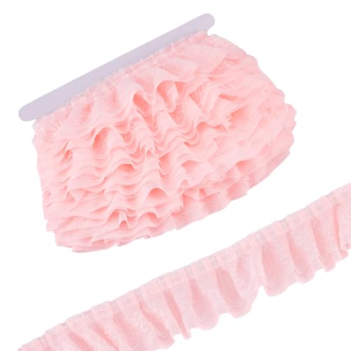 MAYJOYDIY 15 m Rosa Doppellagige Rüschen Spitzenborte 60mm Gerafftes Plissee Bordürenband Geraffter Rand Stoff Florales Spitzenband Zum Nähen Basteln Hochzeitskleid DIY Verzierung MAYJOYDIY 15 m Rosa Doppellagige Rüschen Spitzenborte 60mm Gerafftes Plissee Bordürenband Geraffter Rand Stoff Florales Spitzenband Zum Nähen Basteln Hochzeitskleid DIY Verzierung von MAYJOYDIY