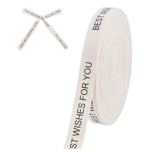 MAYJOYDIY 15mm Köperband „BEST WISHES FOR YOU“ 14.6 m Polyester Fischgrätenband Wimpelband Schrägband Weiches Natürliches Gurtband Zum Verpacken von Geschenken Schleife Heim Und Partydekor MAYJOYDIY 15mm Köperband „BEST WISHES FOR YOU“ 14.6 m Polyester Fischgrätenband Wimpelband Schrägband Weiches Natürliches Gurtband Zum Verpacken von Geschenken Schleife Heim Und Partydekor von MAYJOYDIY