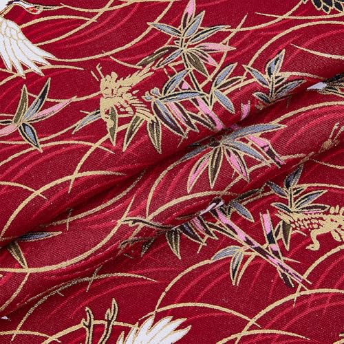 MAYJOYDIY 1m 1.5m Dunkelroter Baumwollstoff Mit Japanischem Kranich Aufdruck Quiltstoff Im Japanischen Stil Bronzing Design Zum Nähen von Kleidung Taschen Tischdecken Sofakissen DIY Bastelarbeiten MAYJOYDIY 1m 1.5m Dunkelroter Baumwollstoff Mit Japanischem Kranich Aufdruck Quiltstoff Im Japanischen Stil Bronzing Design Zum Nähen von Kleidung Taschen Tischdecken Sofakissen DIY Bastelarbeiten von MAYJOYDIY
