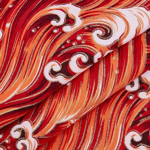 MAYJOYDIY 1m 1.5m Orange Rote Japanische Baumwollstoffe Mit Meereswellenmuster Quiltstoff Im Japanischen Stil Bronzing Design Zum Nähen von Kleidung Taschen Tischdecken Sofakissen DIY Bastelarbeiten MAYJOYDIY 1m 1.5m Orange Rote Japanische Baumwollstoffe Mit Meereswellenmuster Quiltstoff Im Japanischen Stil Bronzing Design Zum Nähen von Kleidung Taschen Tischdecken Sofakissen DIY Bastelarbeiten von MAYJOYDIY