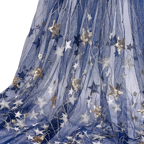 MAYJOYDIY 1m Glitzer Tüllstoff Mit Stern 166cm Five-pointed Star Pailletten Tüll Polyester Bestickte Netzspitze Zubehör Für Kleidungszubehör Hochzeit Vorhang Wohnkultur MAYJOYDIY 1m Glitzer Tüllstoff Mit Stern 166cm Five-pointed Star Pailletten Tüll Polyester Bestickte Netzspitze Zubehör Für Kleidungszubehör Hochzeit Vorhang Wohnkultur von MAYJOYDIY