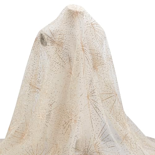 MAYJOYDIY 1m Glitzernder Pailletten Tüllstoff 150cm Breite Stoff Mit Sternstickerei Feuerwerk Netz Vergoldeter Spitzenstoff Linien Glitzernder Stoff Für Hochzeitsempfänge Party Kostüm Dekoration MAYJOYDIY 1m Glitzernder Pailletten Tüllstoff 150cm Breite Stoff Mit Sternstickerei Feuerwerk Netz Vergoldeter Spitzenstoff Linien Glitzernder Stoff Für Hochzeitsempfänge Party Kostüm Dekoration von MAYJOYDIY