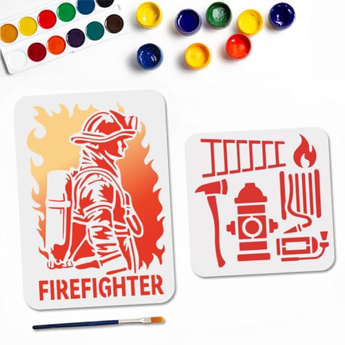 MAYJOYDIY 2 Stil Feuerwehr Schablonen Feuerlöscher Schablone 20 × 20/29.7 × 21cm Flammenleiter Wiederverwendbare Kunststoff Vorlagen Mit Pinsel Für Fenster Holz Wand Heimdekoration MAYJOYDIY 2 Stil Feuerwehr Schablonen Feuerlöscher Schablone 20 × 20/29.7 × 21cm Flammenleiter Wiederverwendbare Kunststoff Vorlagen Mit Pinsel Für Fenster Holz Wand Heimdekoration von MAYJOYDIY