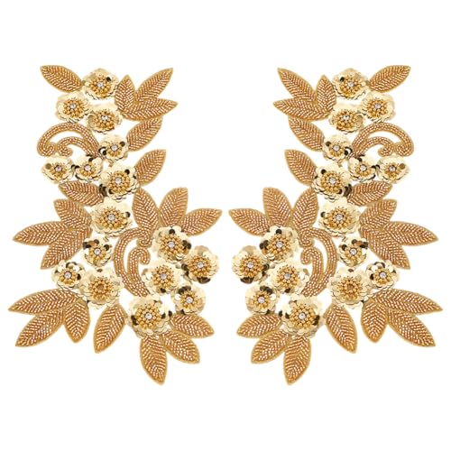 MAYJOYDIY 2 Stück 3D Blumen Spitzenapplikation Mit Perlen Goldruten Pailletten Blumenspitze Floralen Stoff Stickapplikationen Bestickte Kleiderflicken Zum Selbernähen Hochzeitskleid Kleidungsdekor MAYJOYDIY 2 Stück 3D Blumen Spitzenapplikation Mit Perlen Goldruten Pailletten Blumenspitze Floralen Stoff Stickapplikationen Bestickte Kleiderflicken Zum Selbernähen Hochzeitskleid Kleidungsdekor von MAYJOYDIY